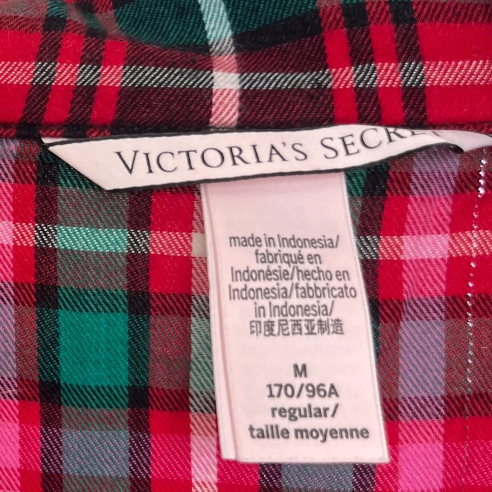 Victoria's Secret Tartan Plaid Holiday Pajamas Sz M
